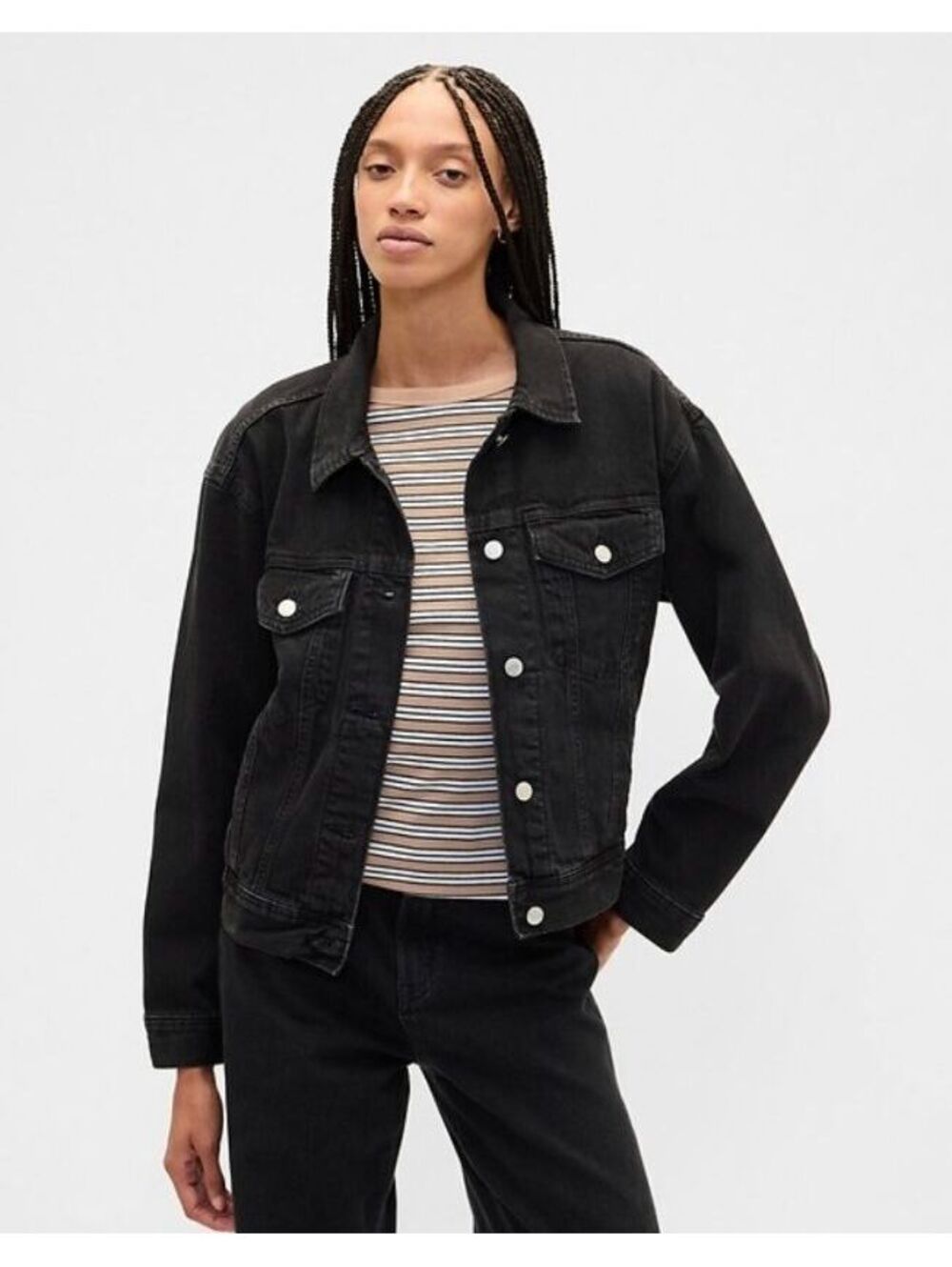 Gap Relaxed Icon Denim Jacketblack
